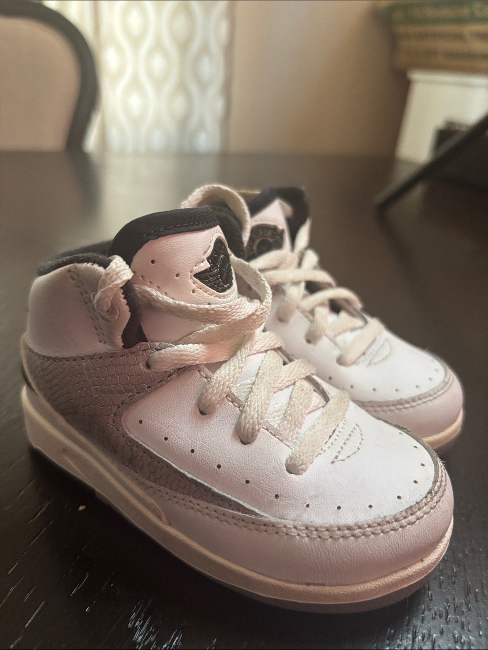 Nike Kids Pink and White High-Top Sneakers